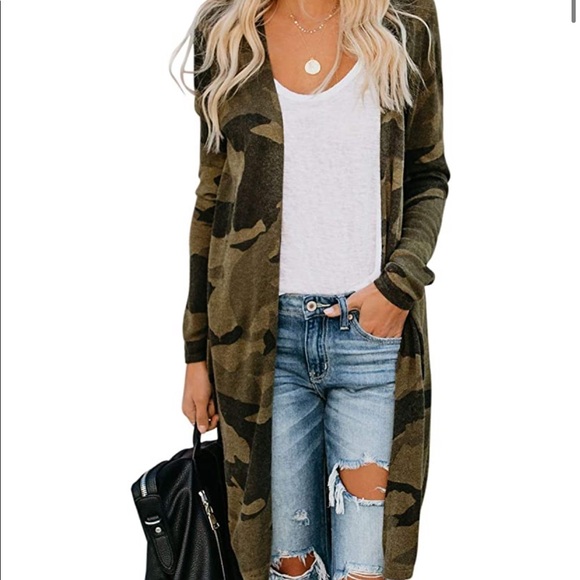 Long Camo Cardigan - Picture 2 of 5